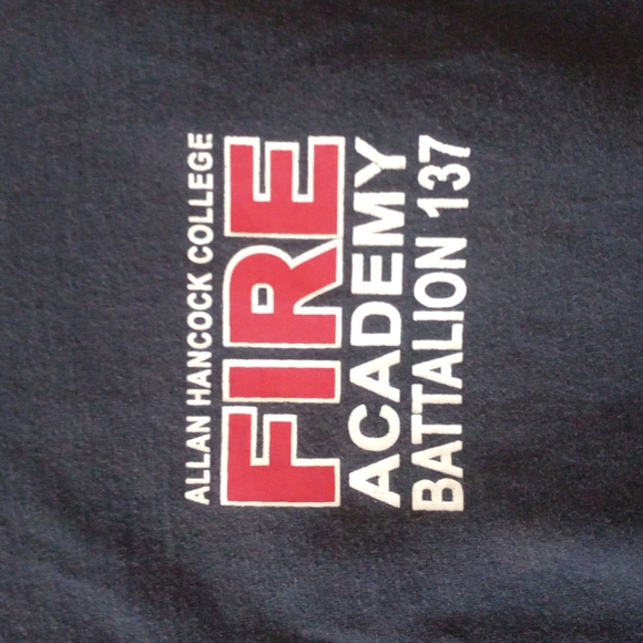 Hanes Alan Hancock Fire Navy Short Sleeve Large - Picture 2 of 4